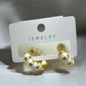 Mineli Halka Çelik Küpe