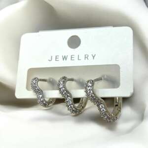 Heart üçlü çelik küpe