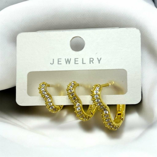 Heart Üçlü Çelik Küpe